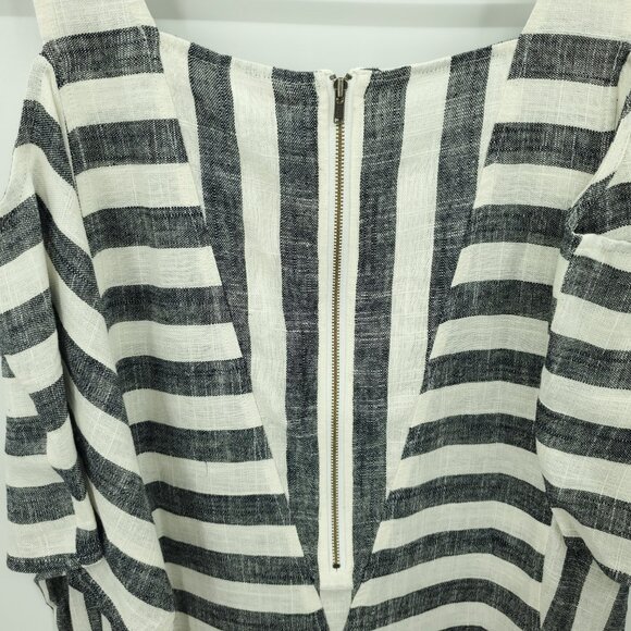 NWT Soft Surroundings Striped Linen-Blend Cold Shoulder Sunset Tunic Top M - Picture 12 of 16